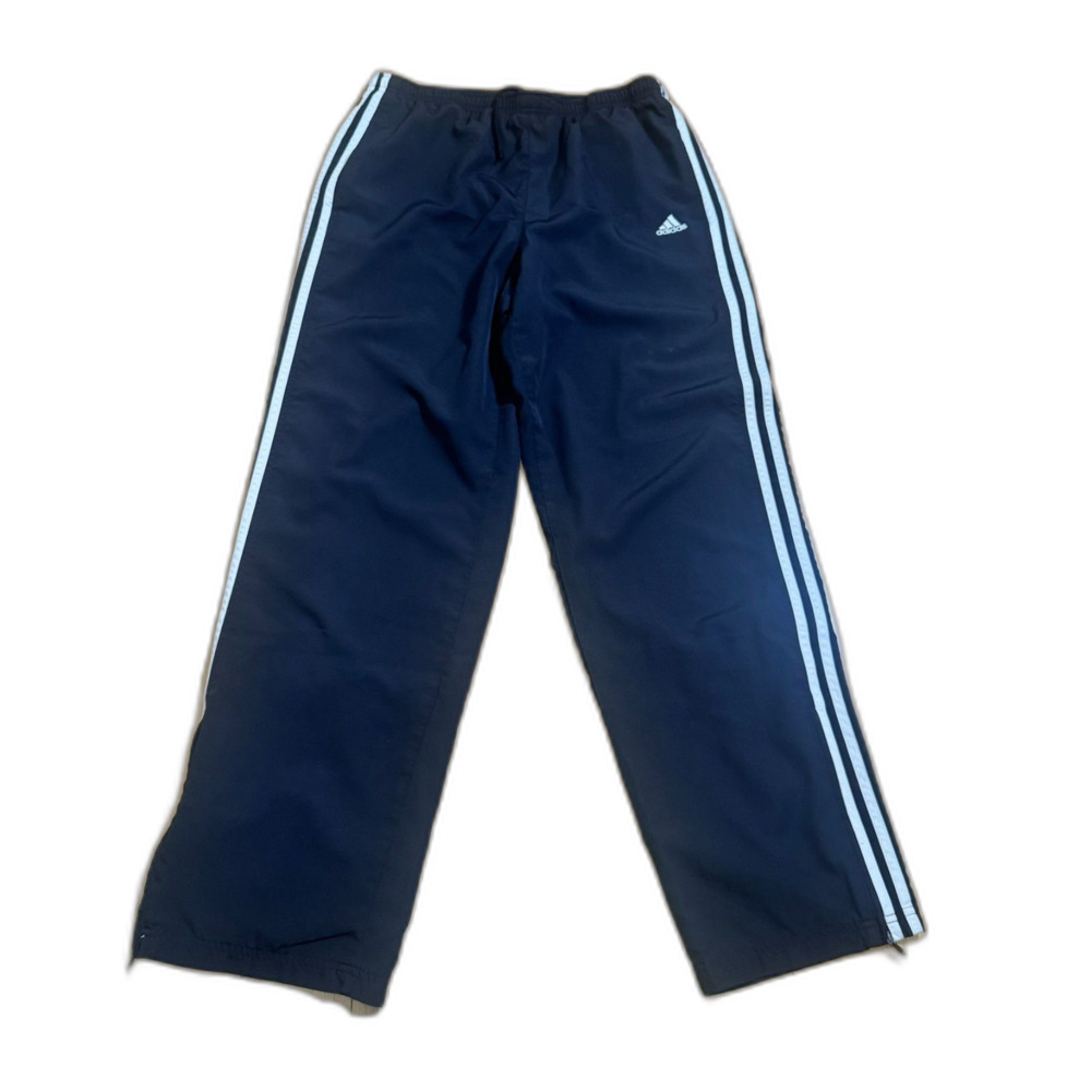 Adidas Women's US 10 Medium Black 3 Stripe Track Pants Y2K Zip Leg Athletic